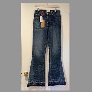 Zadig & Voltaire NWT Jane B Jeans Flare Distressed Dark Wash Denim sz 28